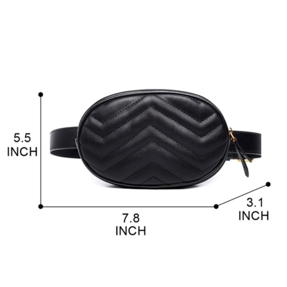 🍭WARDROBE MUST 🍭Quilted Black Belt Waist Pack - Picture 5 of 8
